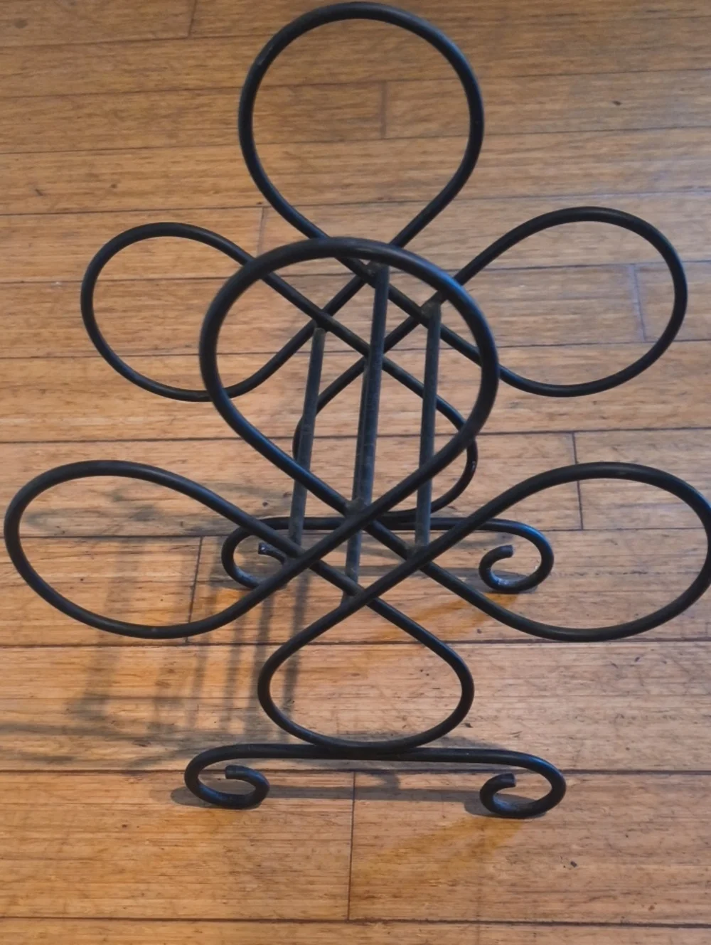 4 Bottle Wine Rack Metal Black Finish Approx 12 Wide 13 Tall